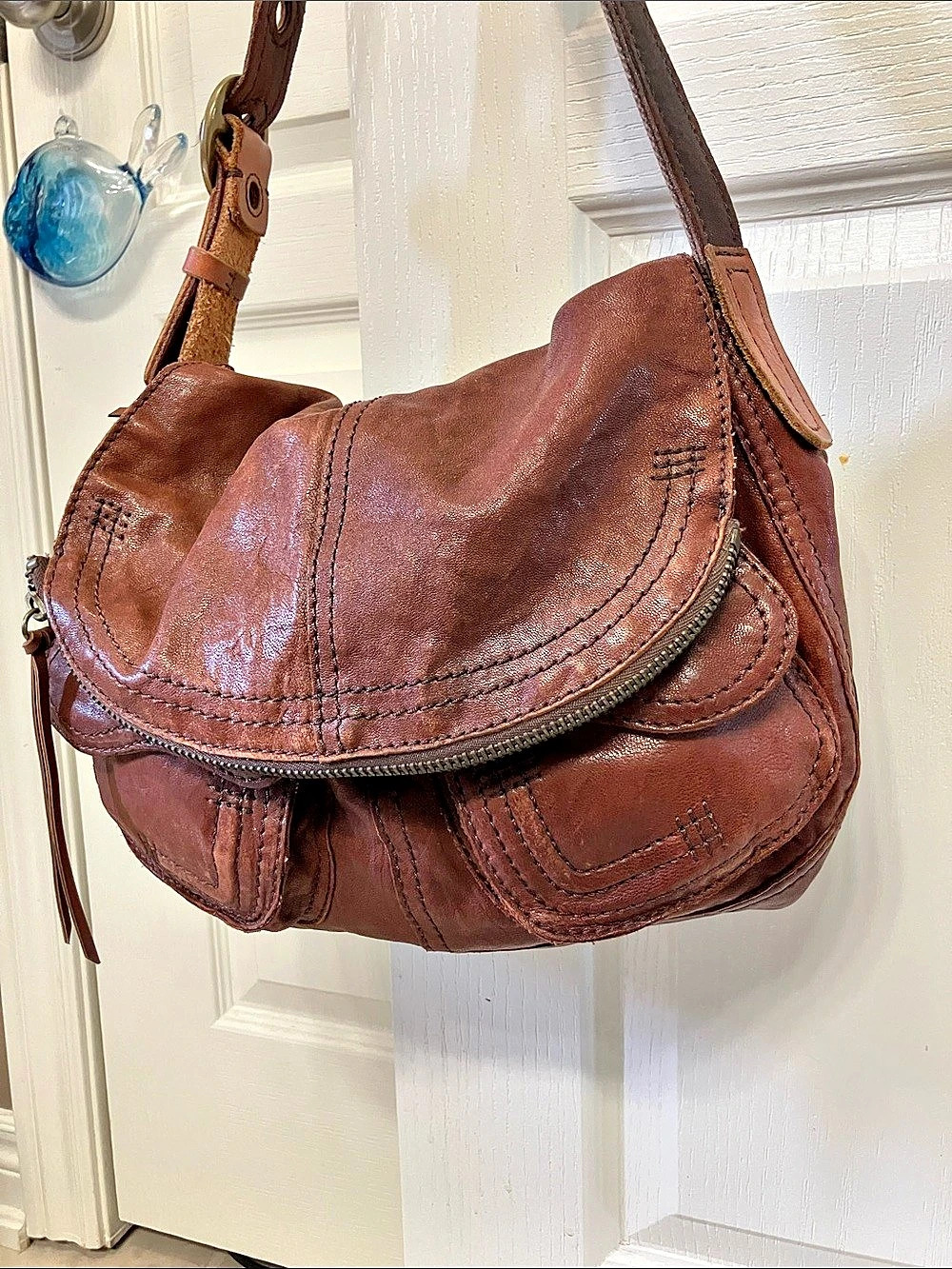 LUCKY BRAND Stash Brown Leather Bag